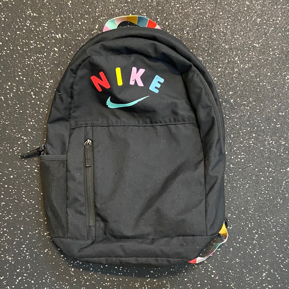 Nike Black Backpack with Colorful Logo lightweight